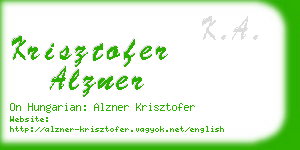 krisztofer alzner business card